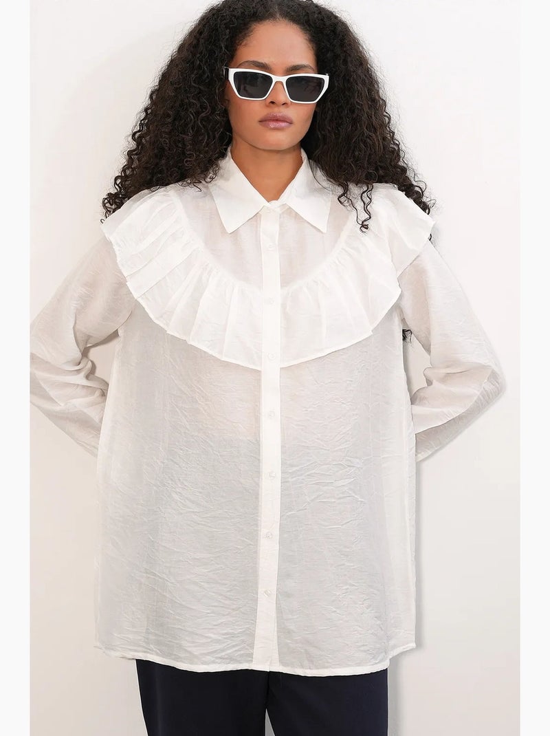 Camisa larga larga texturizada bdart Blanco - Kiabi