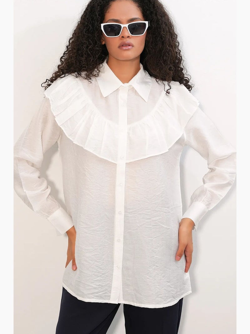 Camisa larga larga texturizada bdart Blanco - Kiabi