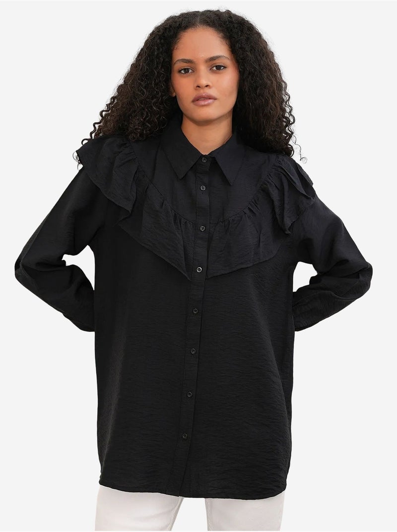 Camisa larga larga texturizada bdart Negro - Kiabi