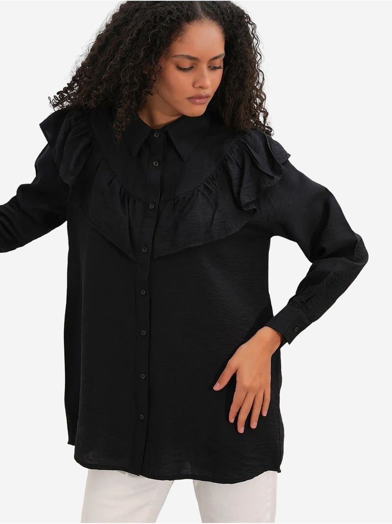 Camisa larga larga texturizada bdart Negro - Kiabi