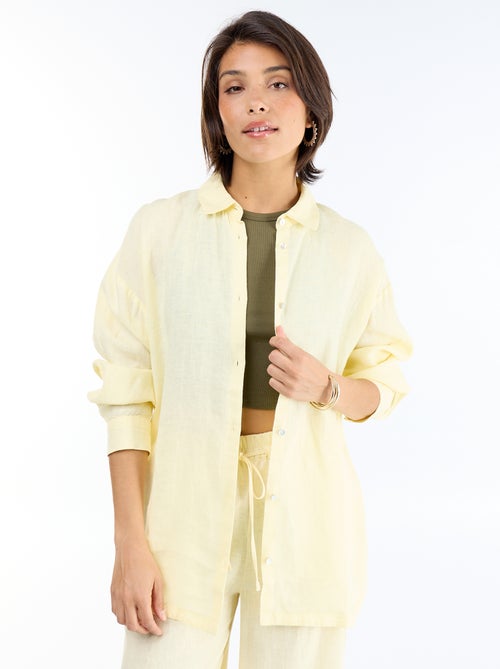 Camisa larga lisa - Kiabi