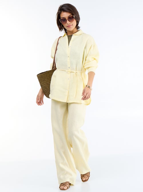Camisa larga lisa - Kiabi