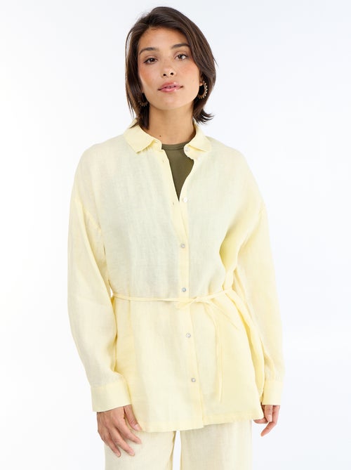 Camisa larga lisa - Kiabi