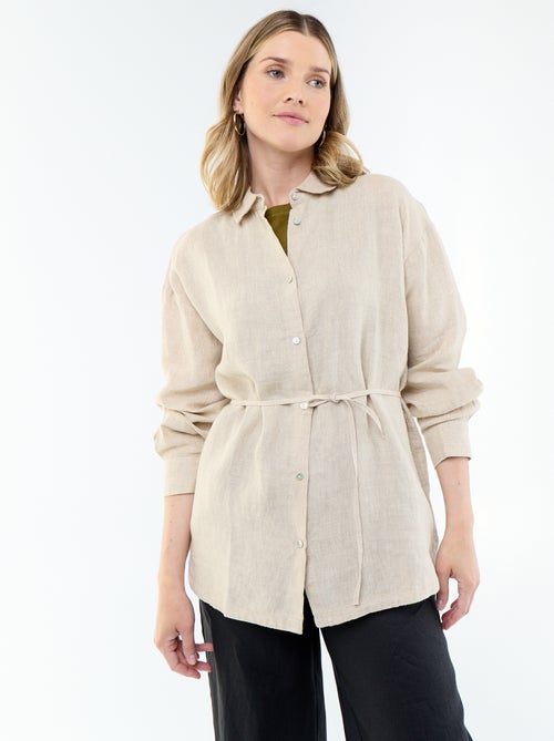 Camisa larga lisa - Kiabi