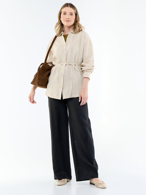 Camisa larga lisa - Kiabi