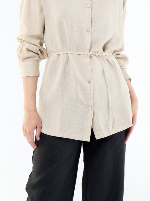 Camisa larga lisa - Kiabi