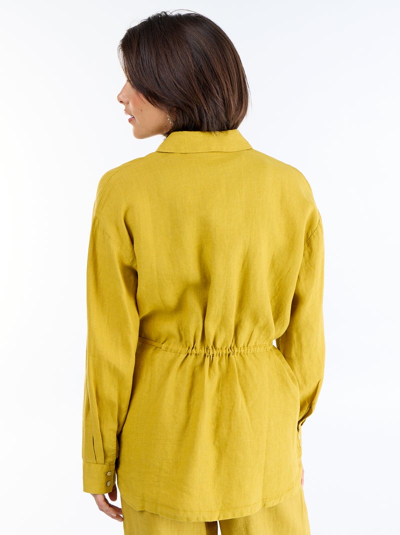 Camisa larga lisa Verde - Kiabi
