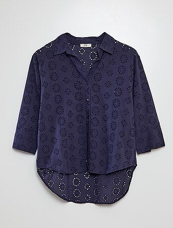 Camisa larga manga 3/4 con bordado inglés 'JDY'