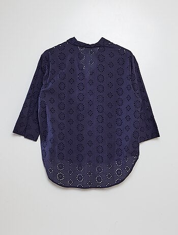 Camisa larga manga 3/4 con bordado inglés 'JDY'