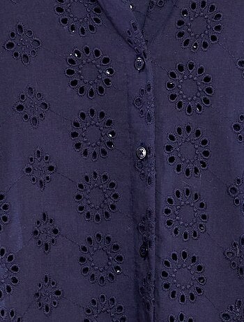Camisa larga manga 3/4 con bordado inglés 'JDY'