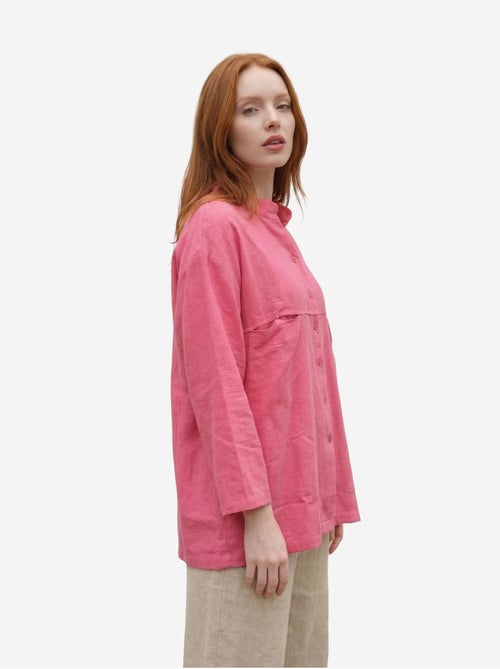 Camisa larga oversize de mezcla de lino de manga larga my fashion - Kiabi Camisa larga oversize de mezcla de lino de manga larga my fashion - Kiabi