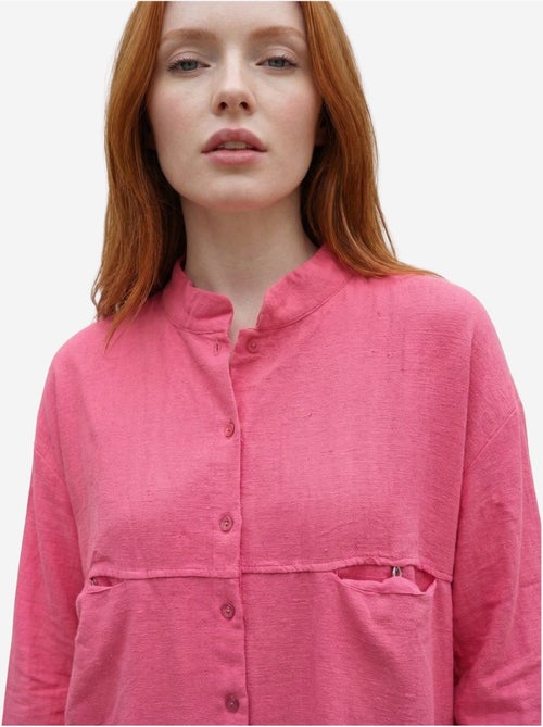 Camisa larga oversize de mezcla de lino de manga larga my fashion - Kiabi Camisa larga oversize de mezcla de lino de manga larga my fashion - Kiabi