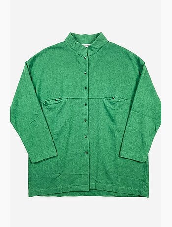 Camisa larga oversize de mezcla de lino de manga larga my fashion