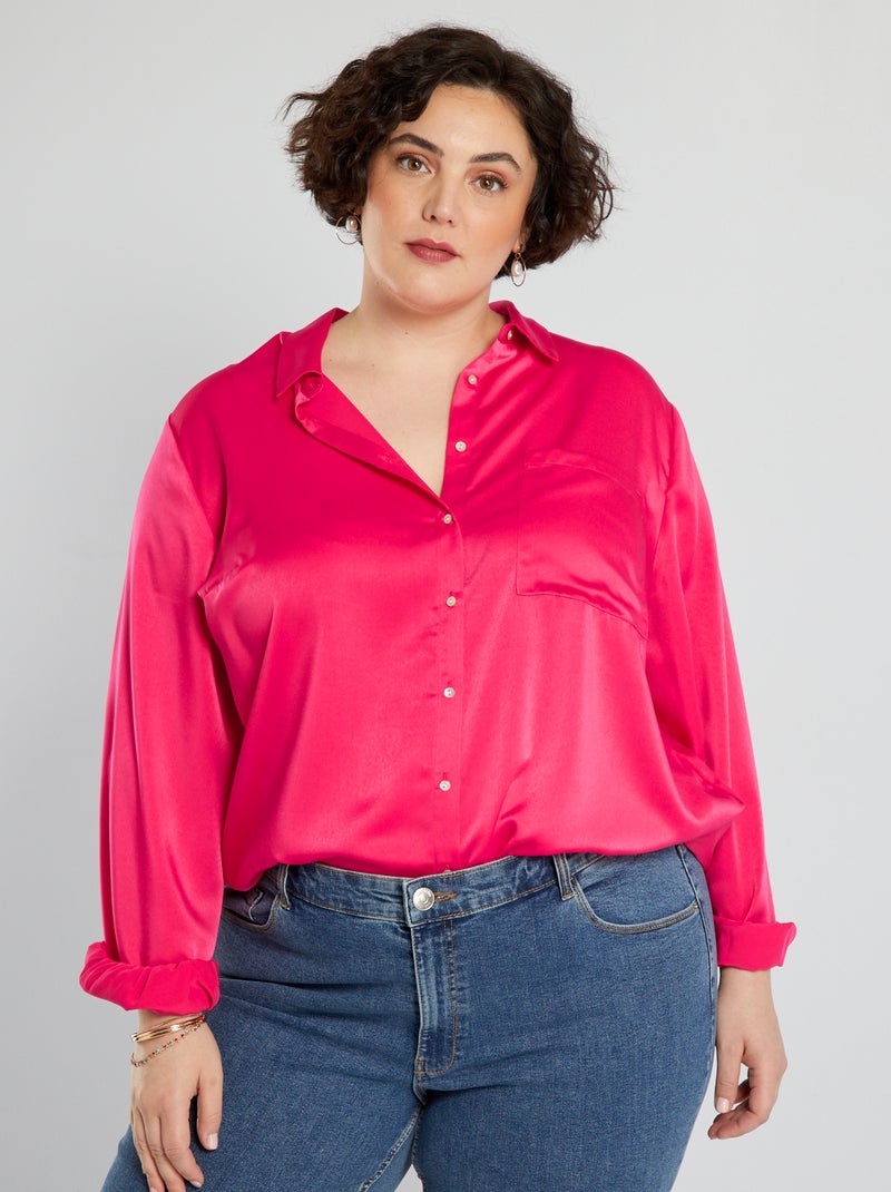 Camisa larga satinada ROSA - Kiabi
