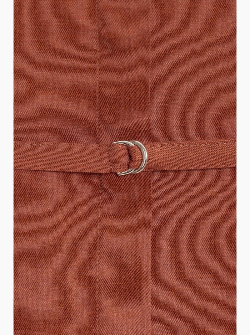 Camisa larga tejida con cinturón dilvin Terracota - Kiabi