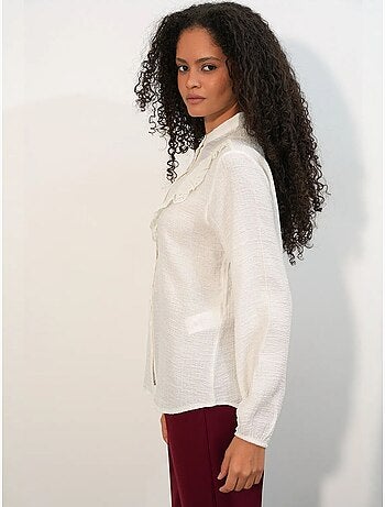Camisa larga tejida con cuello mao bdart