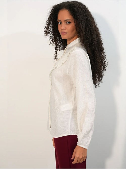 Camisa larga tejida con cuello mao bdart - Kiabi Camisa larga tejida con cuello mao bdart - Kiabi