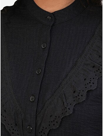 Camisa larga tejida con cuello mao bdart