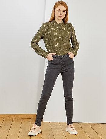 Camisa larga vaporosa estampada 'flores' - Kiabi