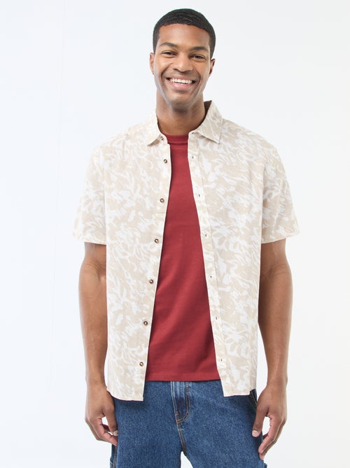 Camisa ligera de manga corta con estampado - Kiabi