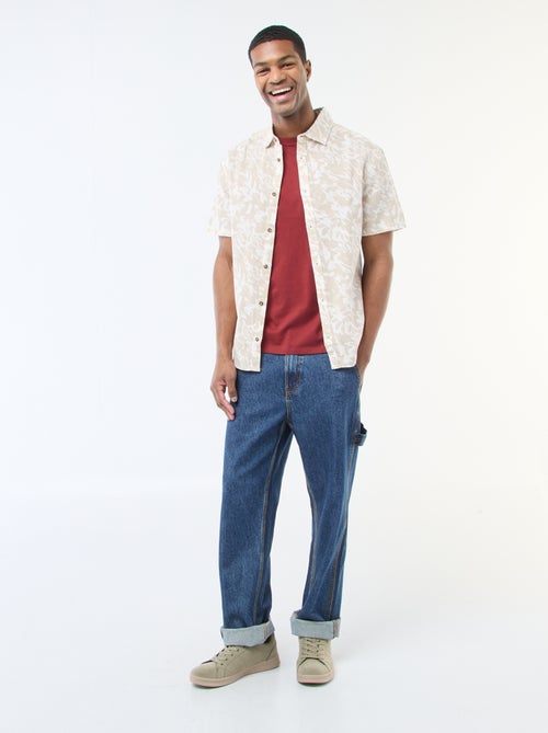 Camisa ligera de manga corta con estampado - Kiabi