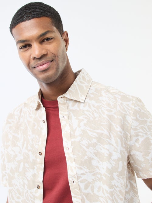 Camisa ligera de manga corta con estampado - Kiabi