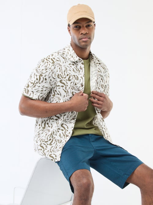 Camisa ligera de manga corta con estampado - Kiabi