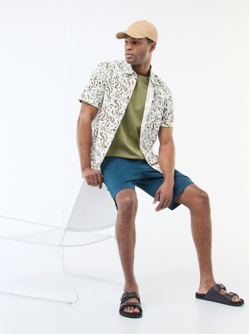 Camisa ligera de manga corta con estampado - Kiabi