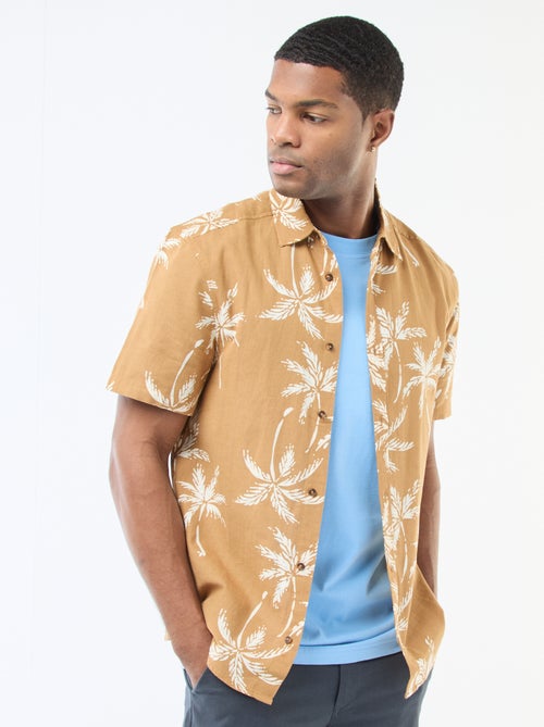 Camisa ligera de manga corta con estampado - Kiabi