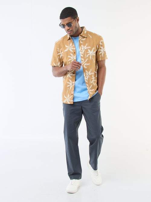 Camisa ligera de manga corta con estampado - Kiabi