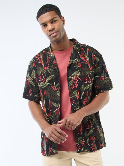 Camisa ligera de manga corta con estampado - Kiabi