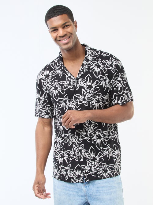 Camisa ligera de manga corta con estampado - Kiabi
