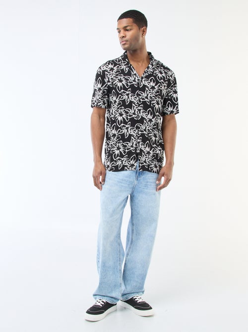 Camisa ligera de manga corta con estampado - Kiabi