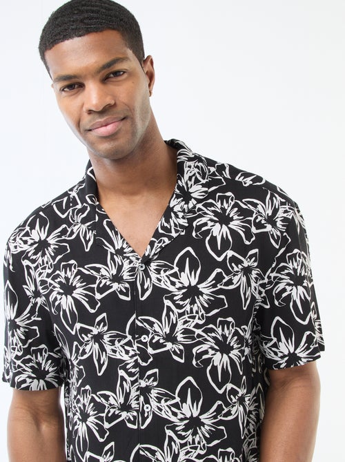Camisa ligera de manga corta con estampado - Kiabi