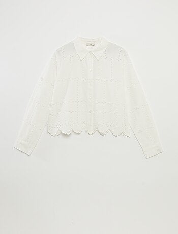 Camisa lisa con bordado inglés 'JDY'