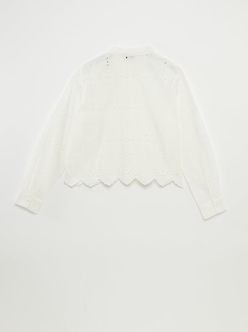 Camisa lisa con bordado inglés 'JDY' BLANCO - Kiabi