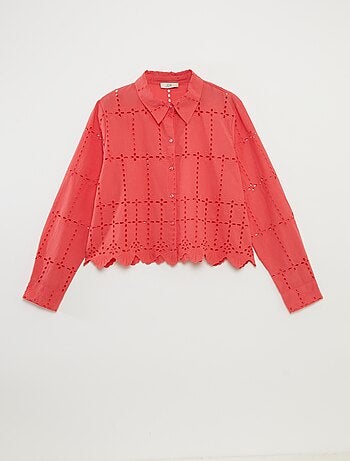Camisa lisa con bordado inglés 'JDY'