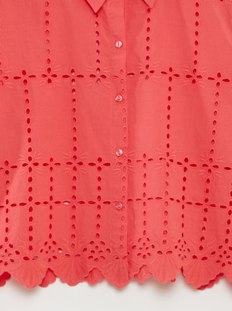 Camisa lisa con bordado inglés 'JDY' ROSA - Kiabi