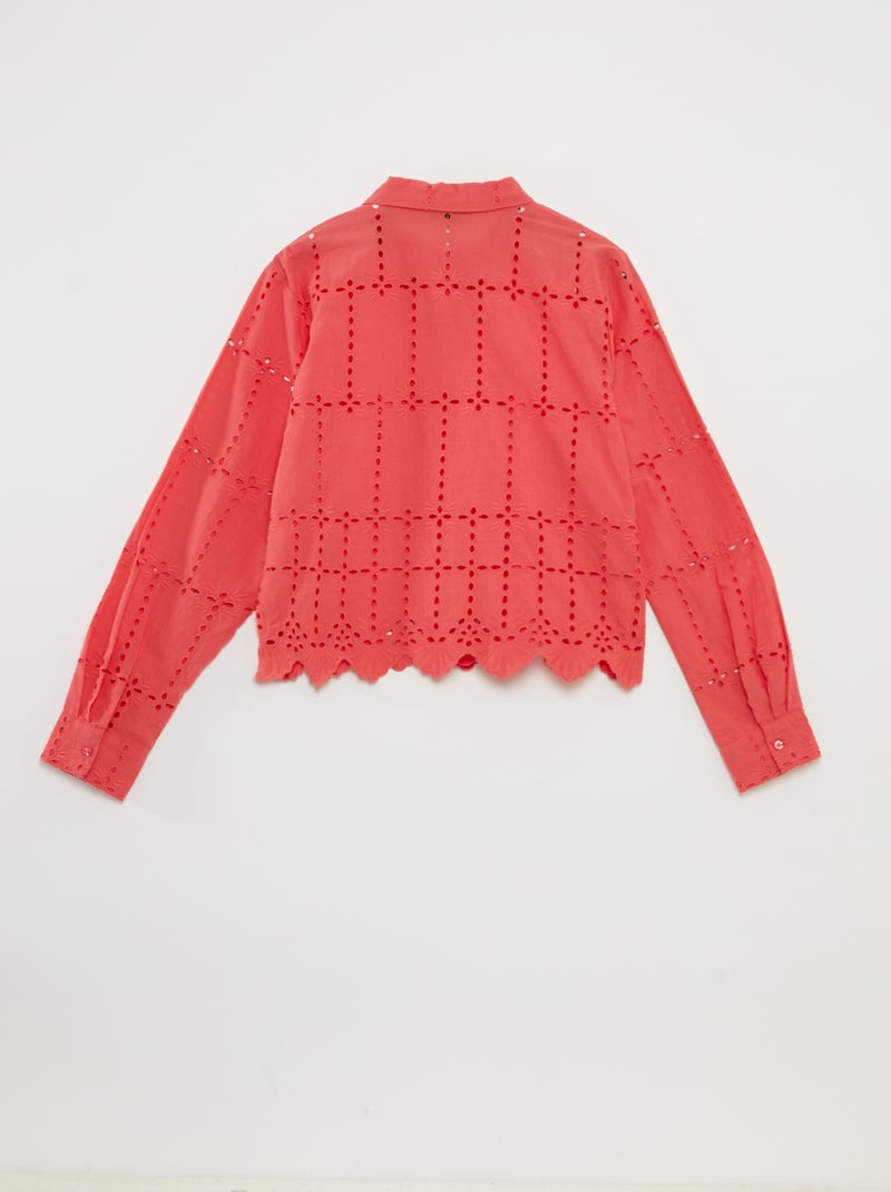 Camisa lisa con bordado inglés 'JDY' ROSA - Kiabi
