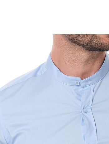 Camisa lisa con cuello mao