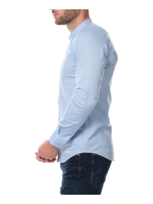 Camisa  lisa con cuello mao - Kiabi