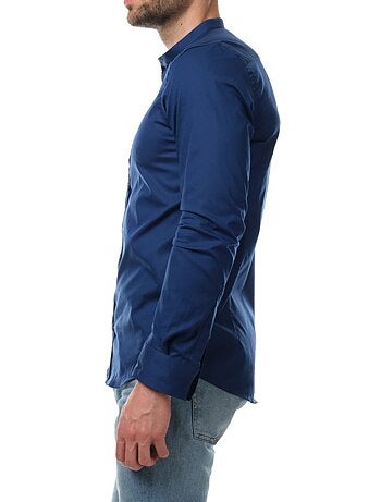 Camisa lisa con cuello mao