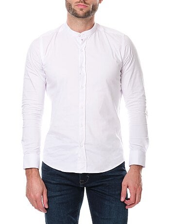 Camisa lisa con cuello mao