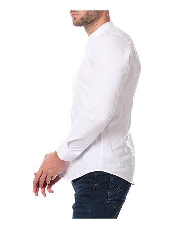 Camisa lisa con cuello mao