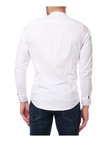 Camisa lisa con cuello mao