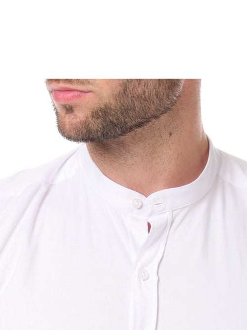Camisa  lisa con cuello mao - Kiabi
