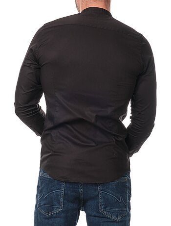 Camisa lisa con cuello mao