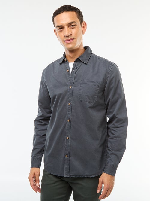 Camisa lisa corte recto / Regular fit - Kiabi
