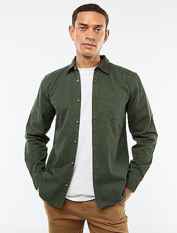 Camisa lisa corte recto / Regular fit
