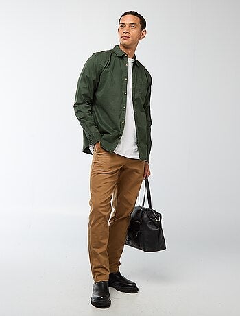 Camisa lisa corte recto / Regular fit